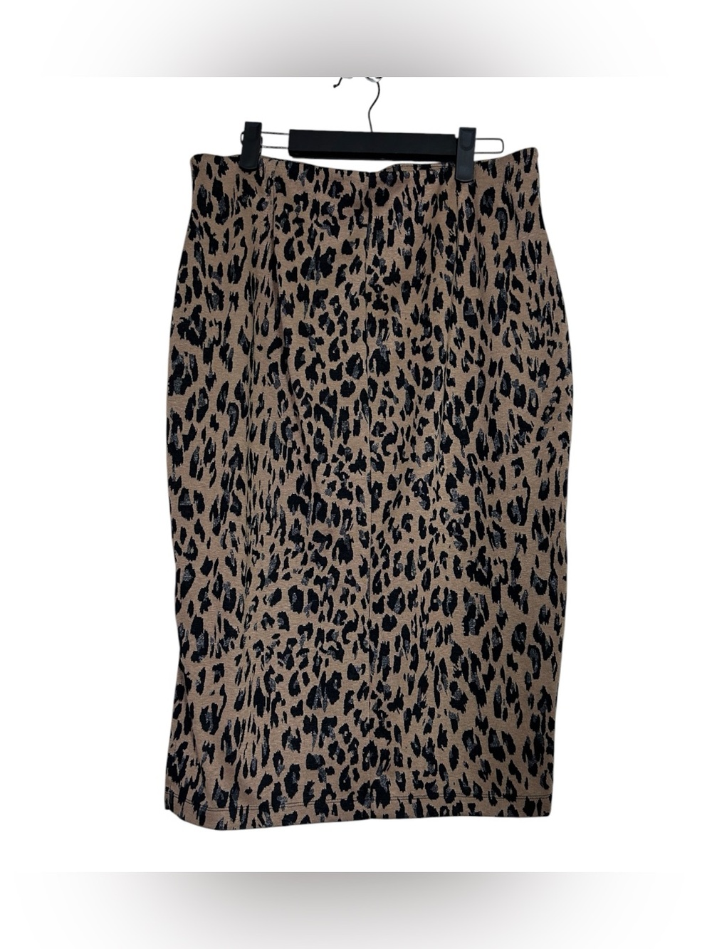 Worthington Leopard Print Midi Pencil Skirt Women’s M Stretch Mobwife Glam